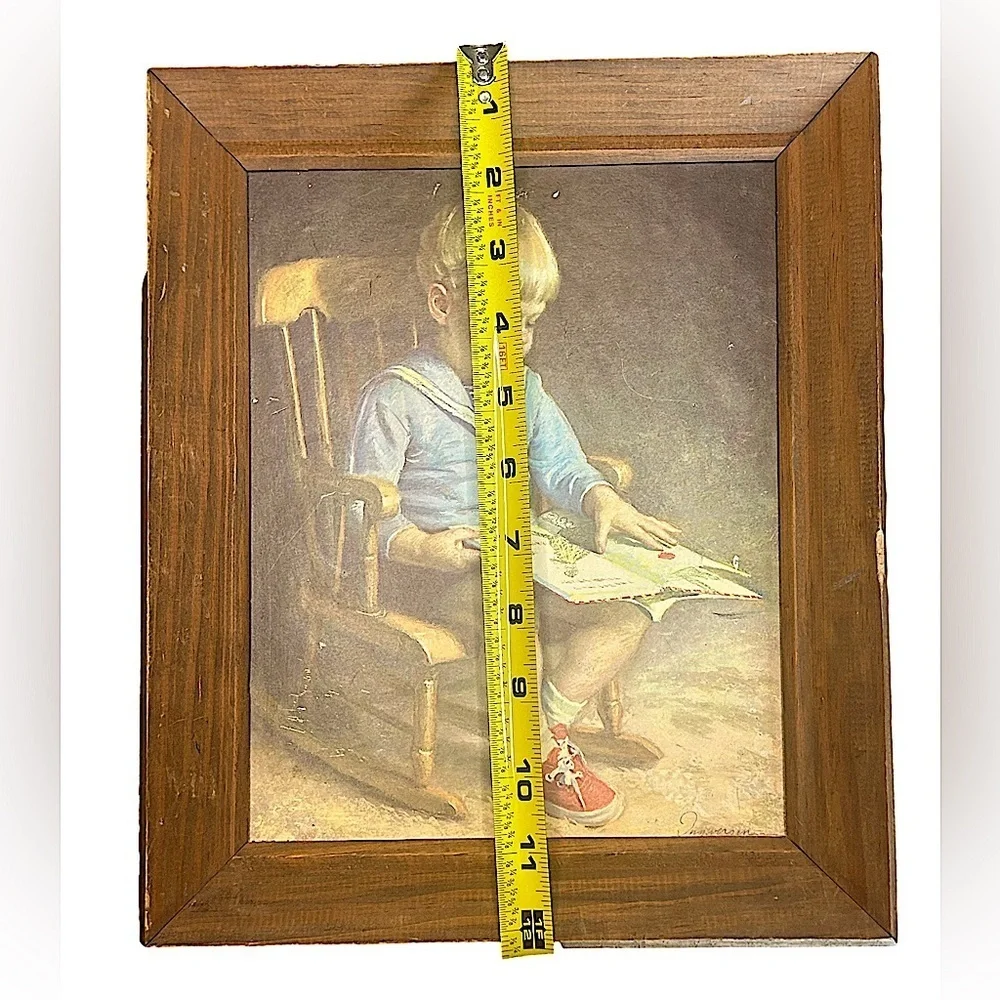VTG 70s framed folk art “Gary